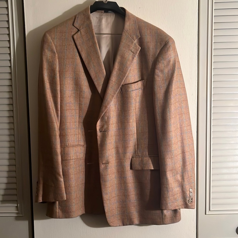 Beautiful wool blazer, multi-print pattern.